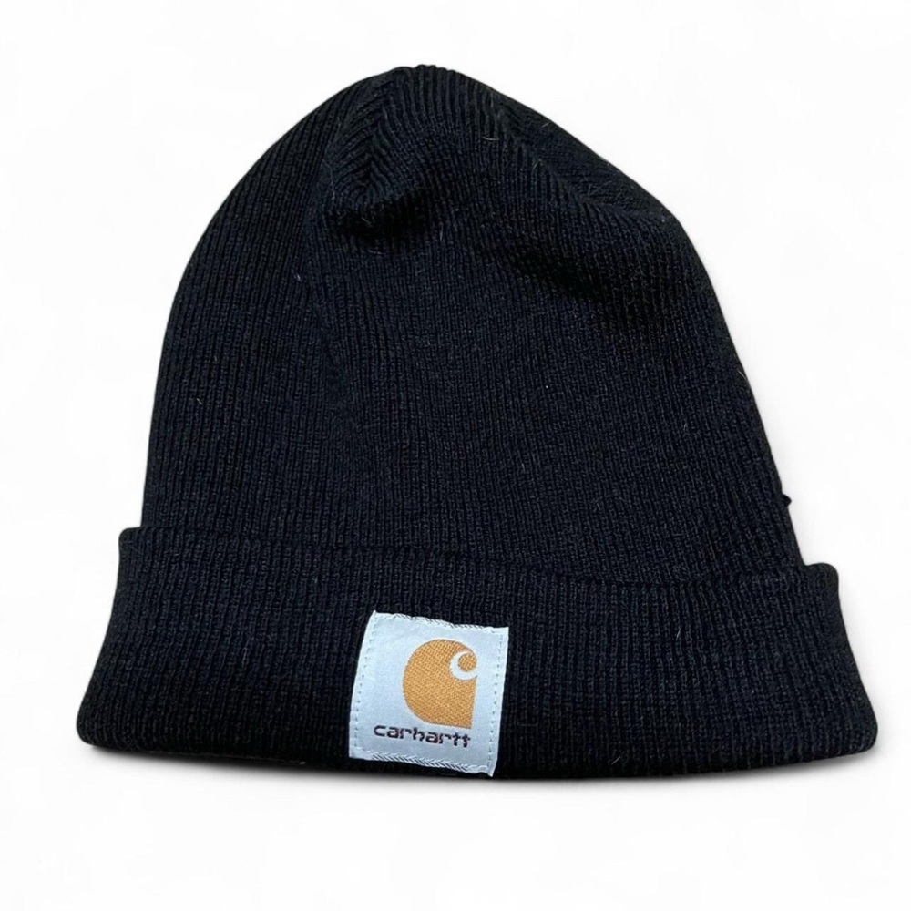 Carhartt Knit Cuffed Classic Beanie Hat Cap Black Winter Snow Outdoors Ski